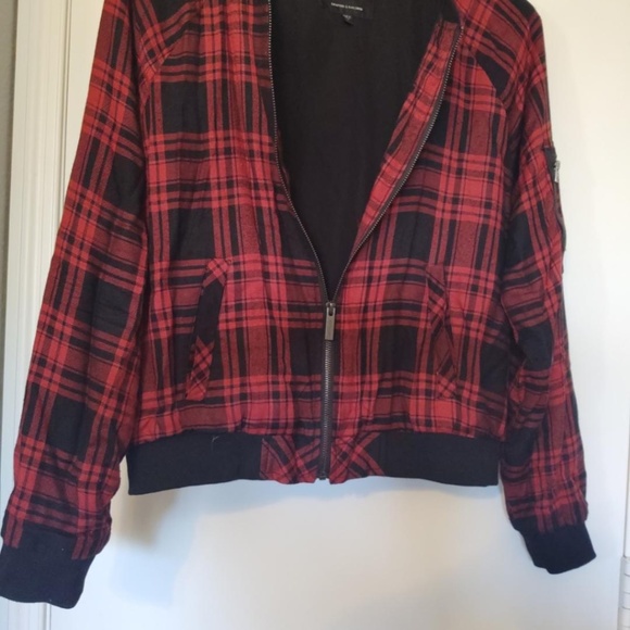 Red and Black Checker Bomber Jacket By "Sanctuary" - Picture 6 of 7